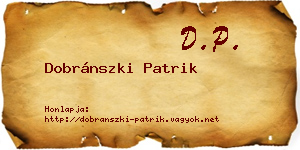 Dobránszki Patrik névjegykártya