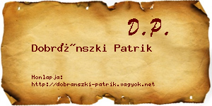 Dobránszki Patrik névjegykártya