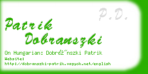 patrik dobranszki business card